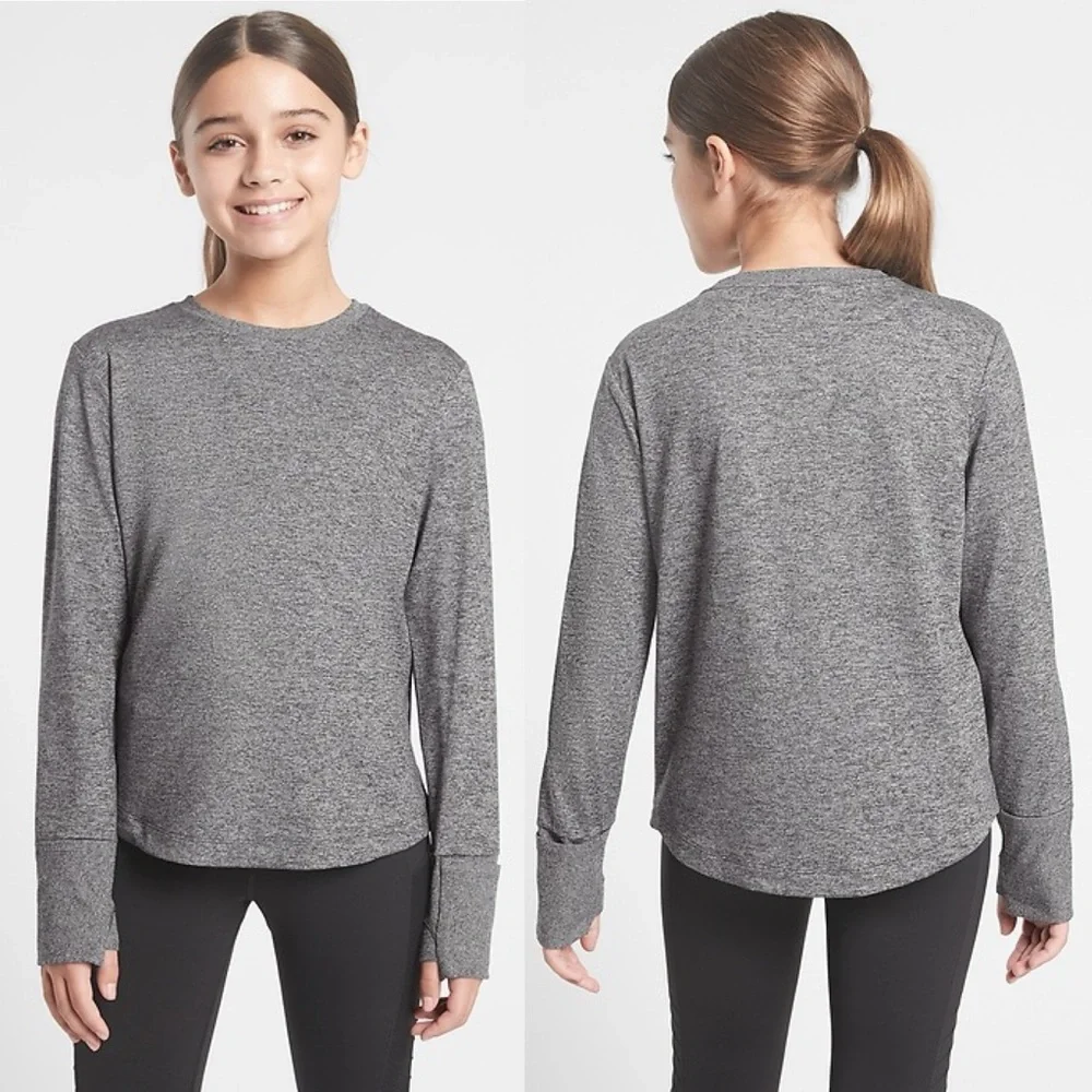 ATHLETA Girl Uptempto 2.0 Top in Heathered Blue Size M 8-10